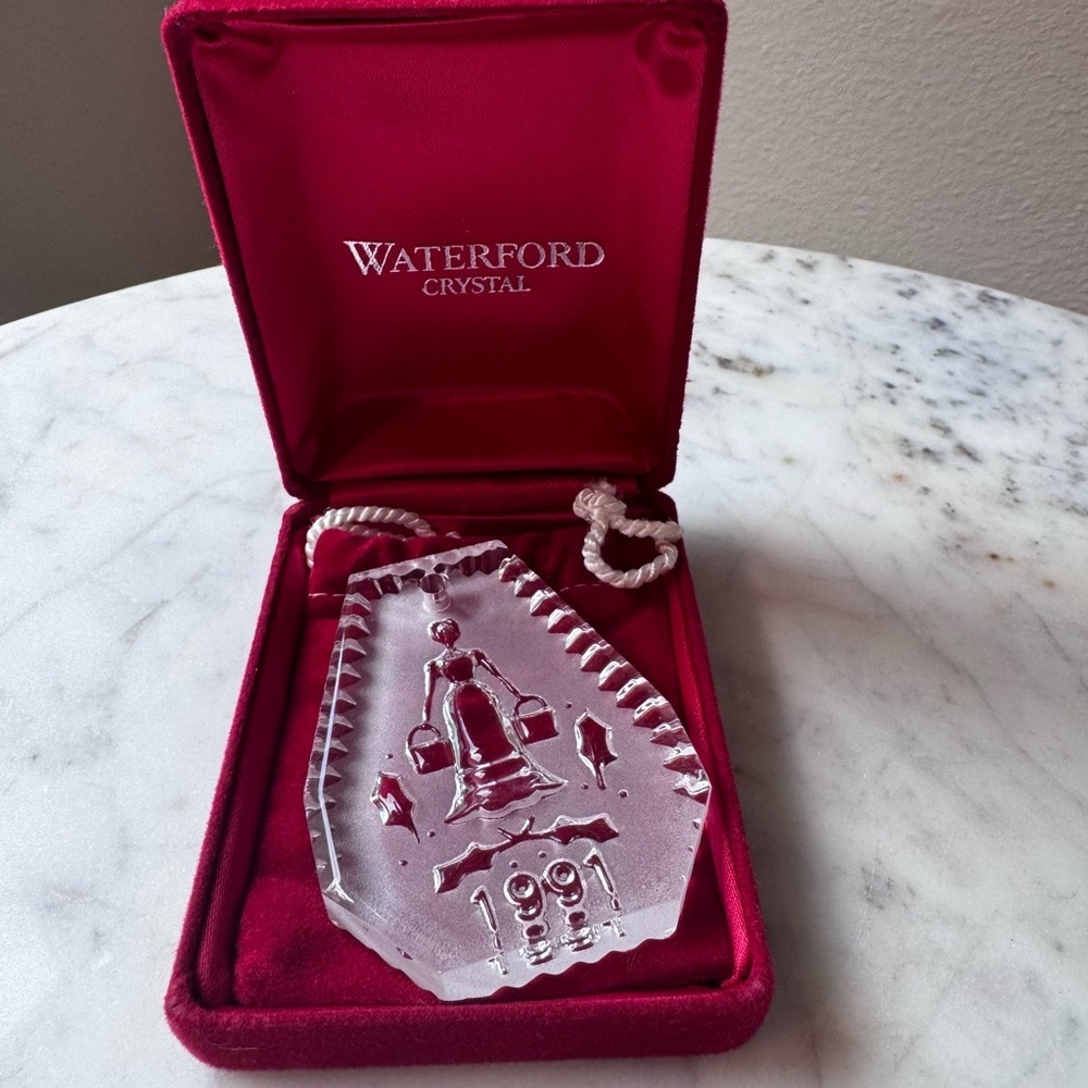 Waterford Crystal 12 Days Of Christmas VTG Etched Glass Ornament